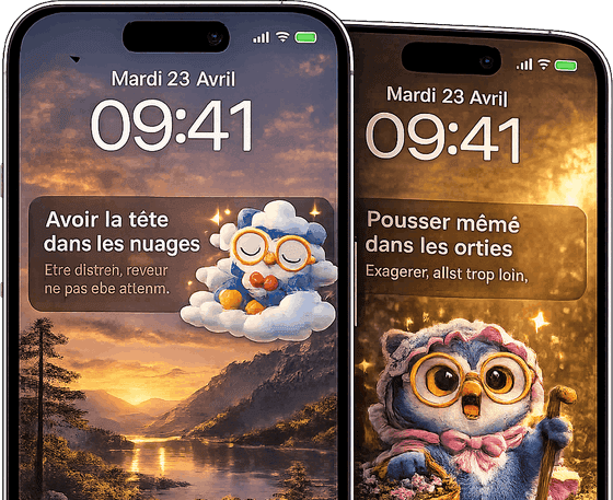 Curioo widgets on a home screen and a lock screen